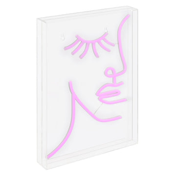 Half-Face Contemporary Glam Acrylic Box USB Operated LED Neon Light - JONATHAN Y